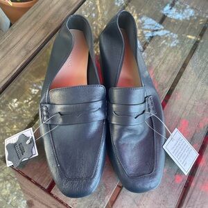 JDWilliams Navy Real Leather Loafers for Women